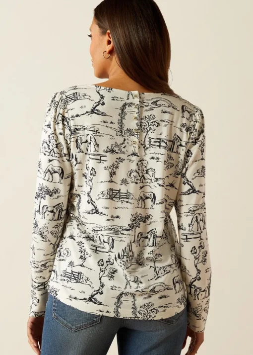 Nellore Long Sleeve T-Shirt - Toile De Jouy Print