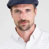 Nisbet Tweed Cap - Blue and Grey Prince of Wales Check