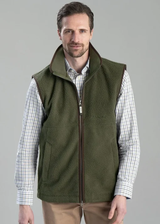 Oakham Retro Fleece Gilet - Woodland