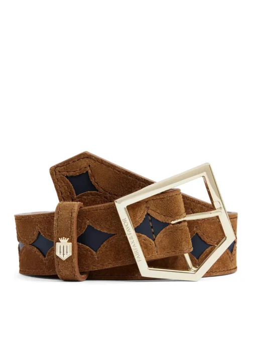 Ohio Belt - Tan and Navy Leather