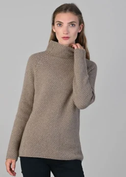 Olivia Cashmere Funnel Neck - Dark Natural