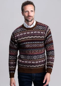 Ollaberry Crew Neck - Coffee Fairisle
