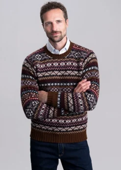 Ollaberry Crew Neck - Coffee Fairisle