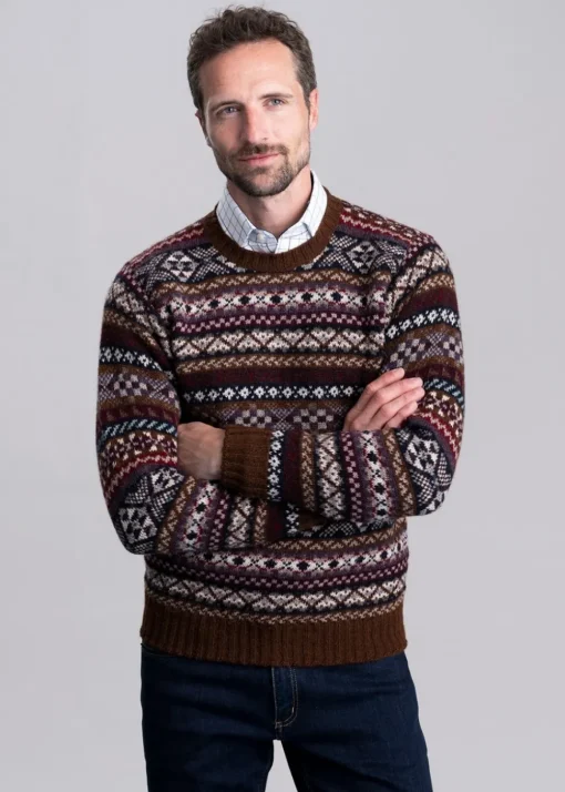 Ollaberry Crew Neck - Coffee Fairisle