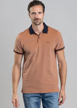 Oxford Pique Polo - Pumpkin Orange