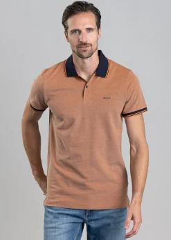 Oxford Pique Polo - Pumpkin Orange