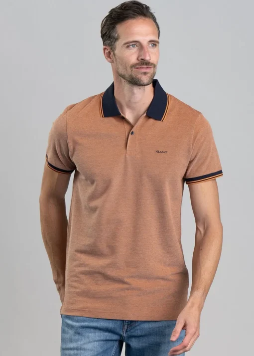 Oxford Pique Polo - Pumpkin Orange