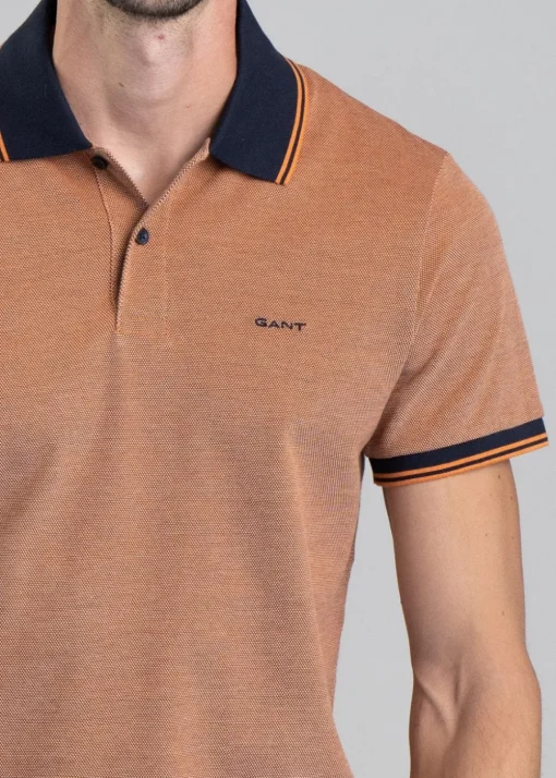 Oxford Pique Polo - Pumpkin Orange