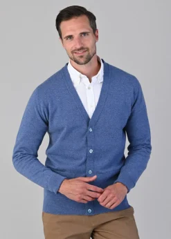 Oxton 1 Ply Cashmere Cardigan - Lapis