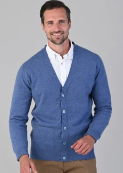 Oxton 1 Ply Cashmere Cardigan - Lapis