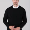 Oxton 1 Ply Cashmere Crew Neck - Black