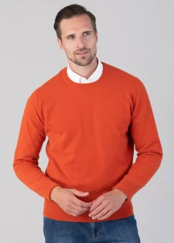 Oxton 1 Ply Cashmere Crew Neck - Furnace