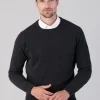Oxton 1 Ply Cashmere Crew Neck - Charcoal