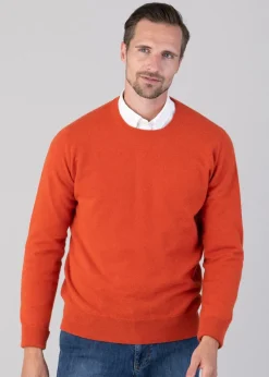 Oxton 1 Ply Cashmere Crew Neck - Furnace