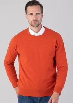 Oxton 1 Ply Cashmere Crew Neck - Furnace