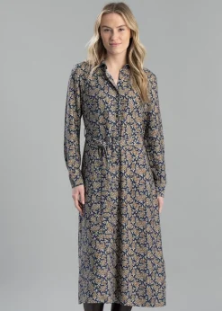 Paisley Shirt Dress - Persian Blue