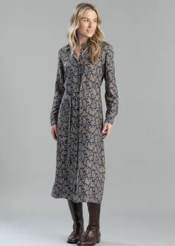 Paisley Shirt Dress - Persian Blue