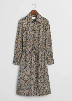 Paisley Shirt Dress - Persian Blue