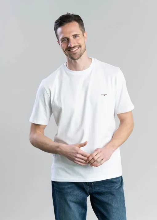 Parson T-Shirt - White and Chestnut