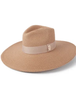 Pebmarsh Extra Wide Brim Fedora - Champagne