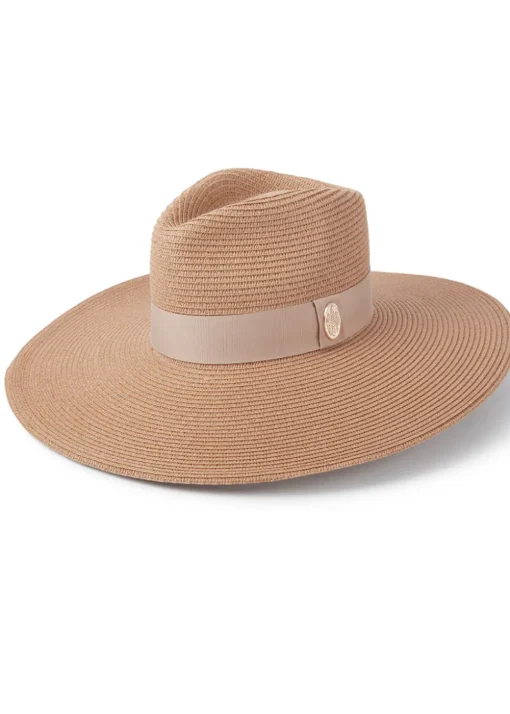 Pebmarsh Extra Wide Brim Fedora - Champagne