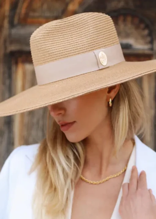 Pebmarsh Extra Wide Brim Fedora - Champagne