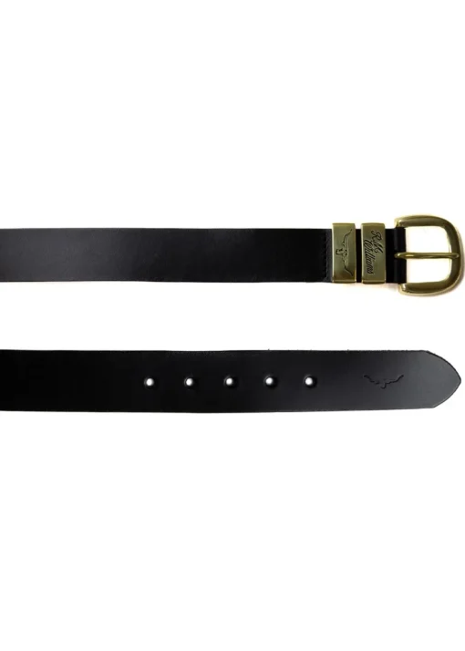 3 Piece 1.5" Brass Buckle Belt - Black