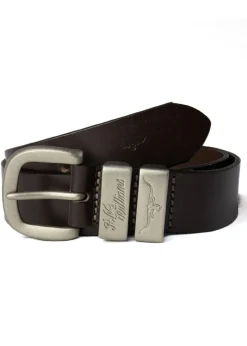3 Piece 1.5" Silver Buckle Belt - Chestnut