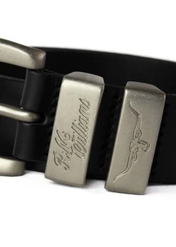 3 Piece 1.5" Silver Buckle Belt - Black