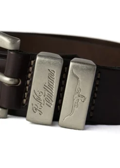 3 Piece 1.5" Silver Buckle Belt - Chestnut