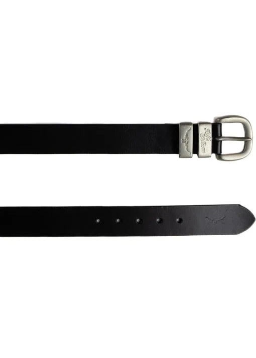 3 Piece 1.5" Silver Buckle Belt - Black