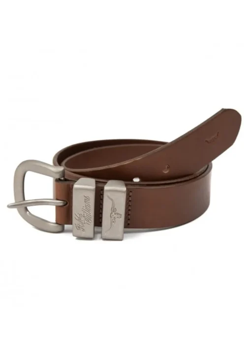 3 Piece 1.5" Silver Buckle Belt - Dark Tan