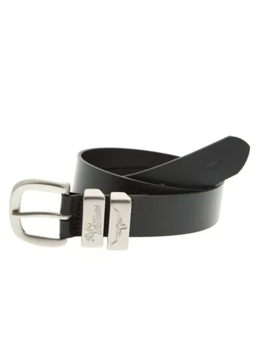 3 Piece 1.5" Silver Buckle Belt - Black