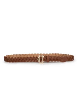 Plaited Slim Belt - Tan