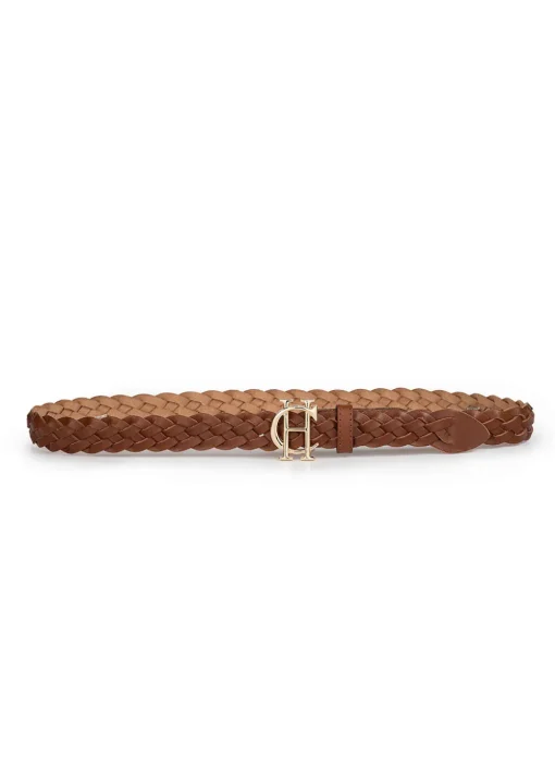 Plaited Slim Belt - Tan