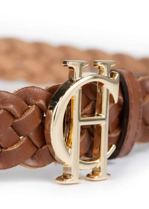 Plaited Slim Belt - Tan