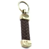Plaited Tubular Kangaroo Keyring - Brown and Brass