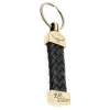 Plaited Tubular Kangaroo Keyring - Black
