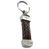 Plaited Tubular Kangaroo Keyring - Brown and Silver