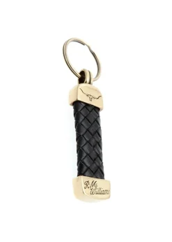 Plaited Tubular Kangaroo Keyring - Black