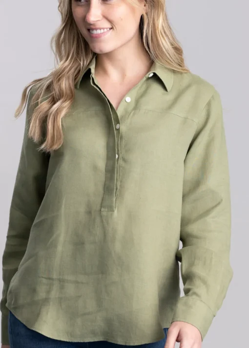 Pocklington Blouse - Oil Green