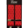 Polka Dot Clip Braces - Navy and Red
