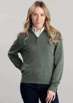 Polperro Pima 1/4 Zip - Country Green