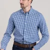 Poplin Gingham Shirt - College Blue