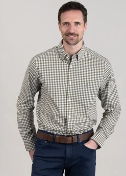 Poplin Gingham Shirt - Juniper Green