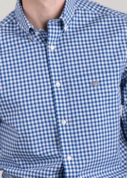 Poplin Gingham Shirt - College Blue
