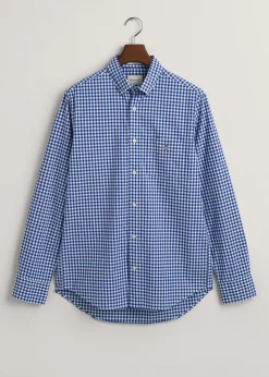 Poplin Gingham Shirt - College Blue