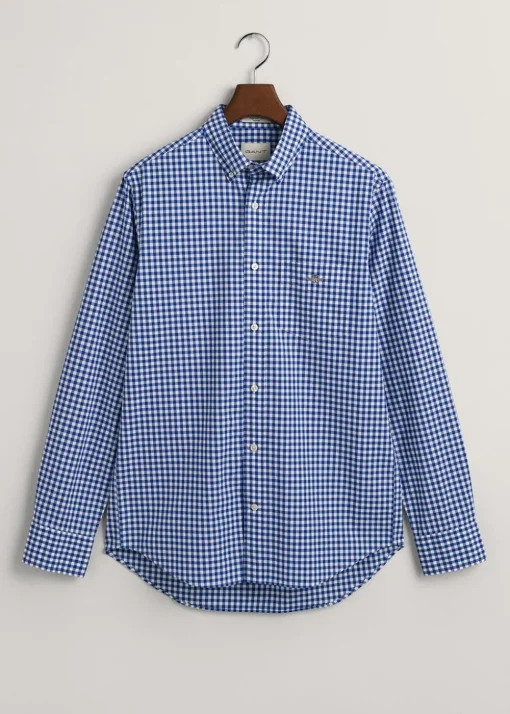 Poplin Gingham Shirt - College Blue