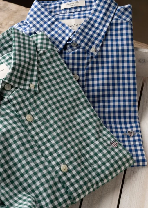 Poplin Gingham Shirt - College Blue