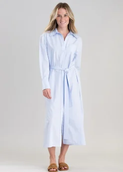Poplin Shirt Dress - Dove Blue